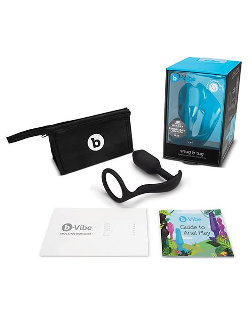b-Vibe Snug & Tug Weighted Plug & Penis Ring
