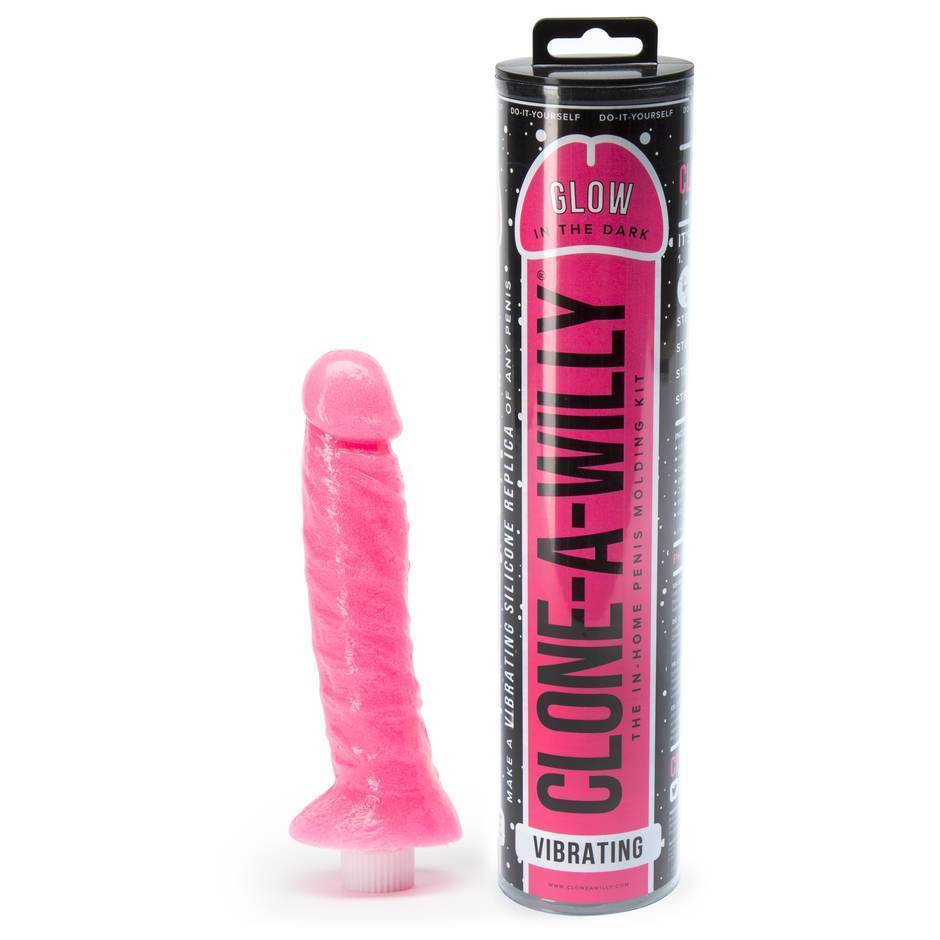 Clone-A-Willy Kit Vibrating - Glow In The Dark Hot Pink