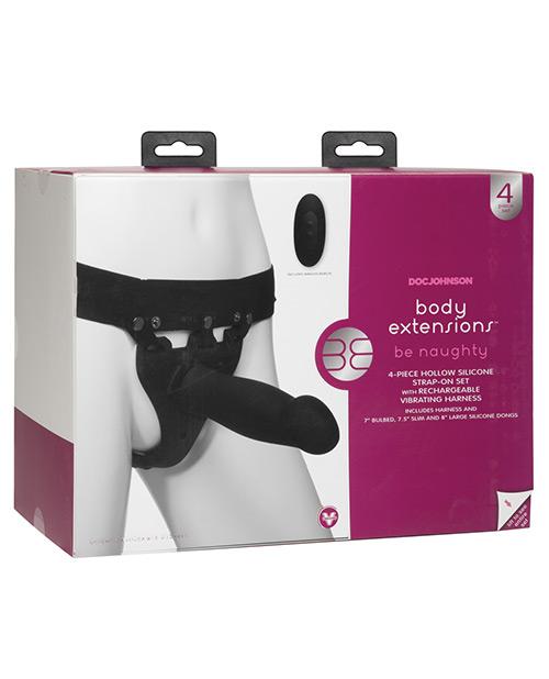 Doc Johnson Body Extensions Be Naughty Vibrating 4 Piece Strap On Set