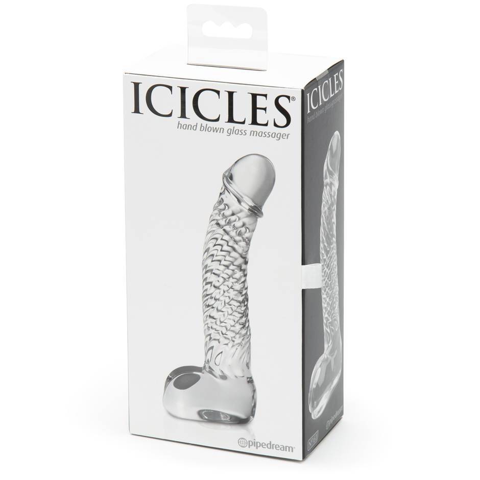 Icicles No. 61 Textured Realistic Glass Dildo