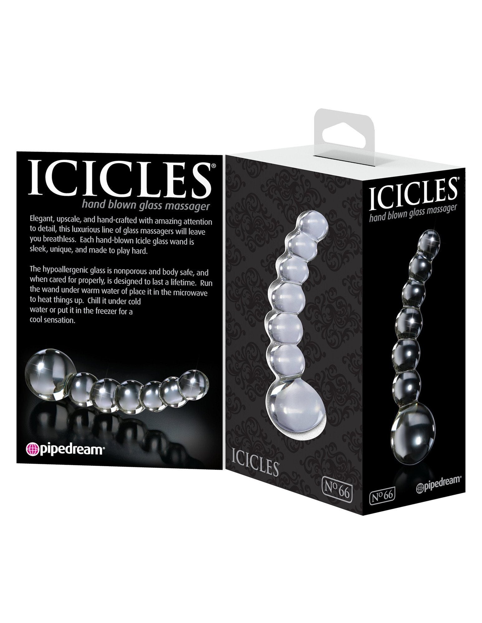 Icicles No. 66 Curved Beaded Glass Massager