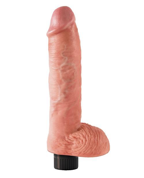King Cock 10" Realistic Vibrating Dildo With Balls