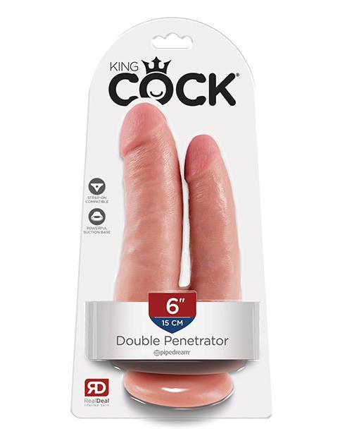 King Cock 6" Double Penetrator - Flesh