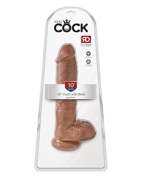 King Cock Realistic Suction Cup 10" Dildo With Balls
