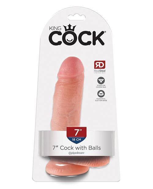 King Cock Realistic Suction Cup 7" Dildo With Balls