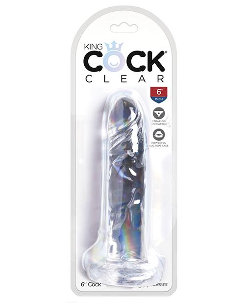 King Cock Realistic Suction Cup Dildo 6/8" - Clear