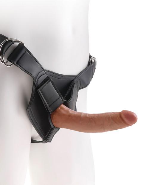 King Cock Strap On Harness With 7" Dildo Tan