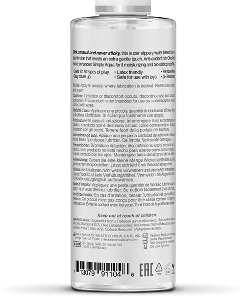 Wicked Sensual Care Simply Aqua Water Based Lube - 4 oz