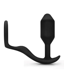 b-Vibe Snug & Tug Weighted Plug & Penis Ring 