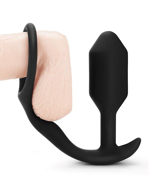 b-Vibe Snug & Tug Weighted Plug & Penis Ring 