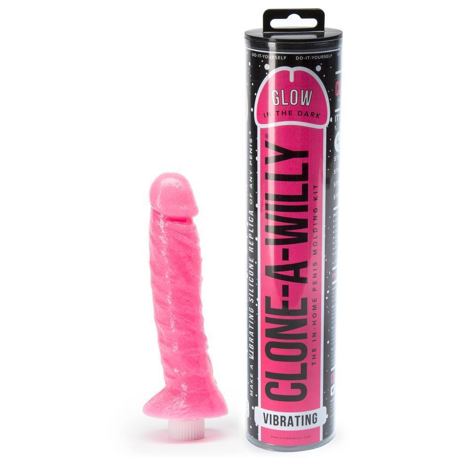 Clone-A-Willy Kit Vibrating - Glow In The Dark Hot Pink 