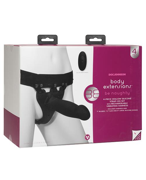 Doc Johnson Body Extensions Be Naughty Vibrating 4 Piece Strap On Set 