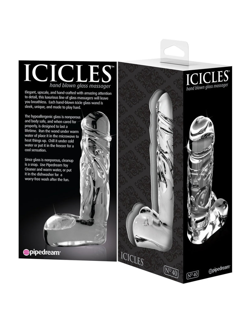 Icicles No. 40 Realistic Glass Dildo 