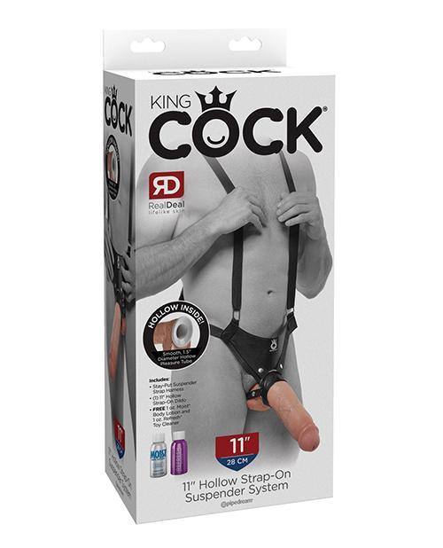 King Cock 11" Hollow Strap On Suspender kit 