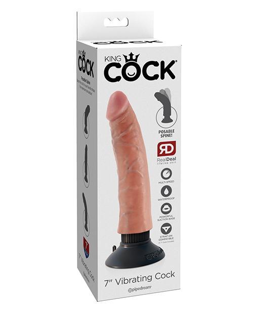 King Cock 7" Realistic Vibrating Dildo 