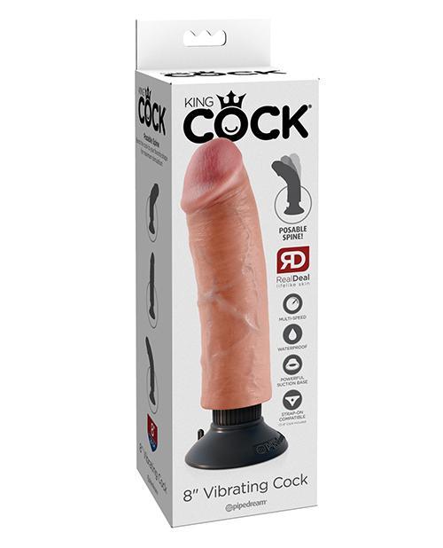 King Cock 8" Realistic Vibrating Dildo 