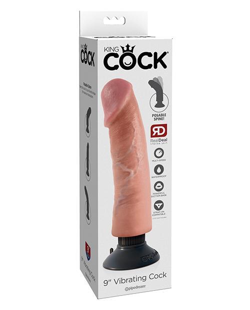 King Cock 9" Realistic Vibrating Dildo 