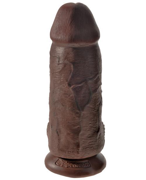 King Cock Chubby Realistic Suction Cup 9" Dildo With Balls Brown 
