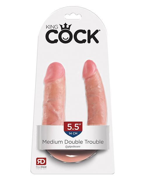 King Cock Medium Double Trouble - Flesh 