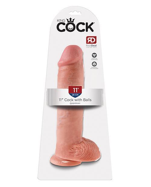 King Cock Realistic Suction Cup 11" Dildo With Balls 