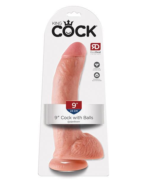 King Cock Realistic Suction Cup 9" Dildo With Balls 