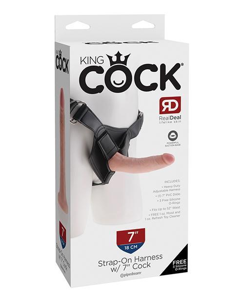 King Cock Strap On Harness With 7" Dildo 
