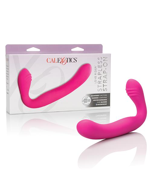 Love Rider Rechargeable Strapless Strap On Pink 