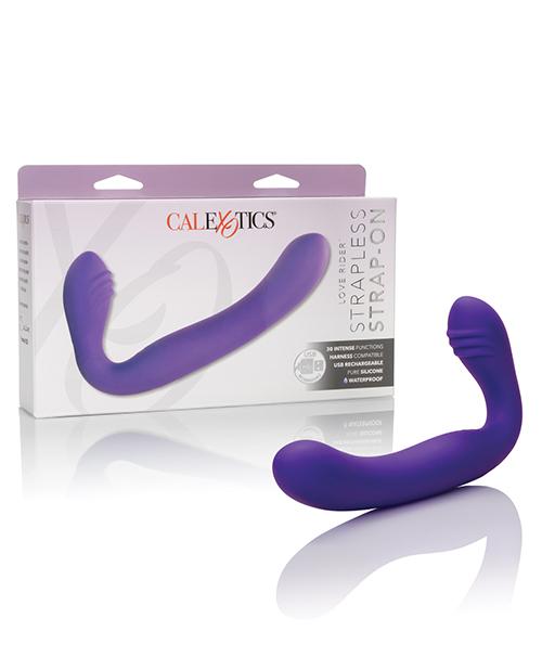 Love Rider Rechargeable Strapless Strap On Purple 